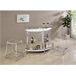 Pemberly Row Metal Acrylic Counter Height Bar Stools Chrome