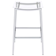 Pemberly Row Metal Acrylic Backless Bar Stools Clear and Chrome