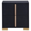 Pemberly Row 2-drawer Contemporary Wood Rectangular Nightstand Black and Gold