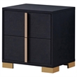 Pemberly Row 2-drawer Contemporary Wood Rectangular Nightstand Black and Gold