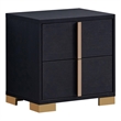 Pemberly Row 2-drawer Contemporary Wood Rectangular Nightstand Black and Gold