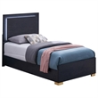 Pemberly Row Contemporary Wood Full Bed with LED Lighting Black and Gold