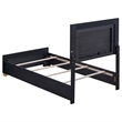 Pemberly Row Contemporary Wood Full Bed with LED Lighting Black and Gold