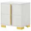 Pemberly Row 2-drawer Contemporary Wood Rectangular Nightstand White and Gold