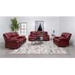 Pemberly Row Transitional Faux Leather Upholstered Glider Recliner Red