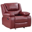 Pemberly Row Transitional Faux Leather Upholstered Glider Recliner Red