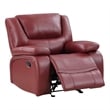 Pemberly Row Transitional Faux Leather Upholstered Glider Recliner Red