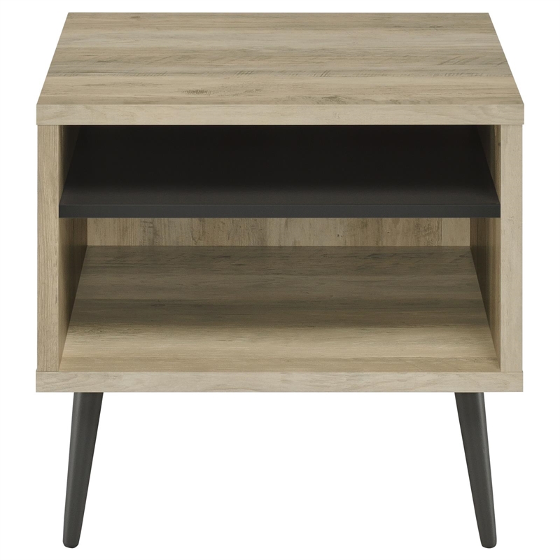 Pemberly Row Square Engineered Wood End Table With Shelf Pine and Gray