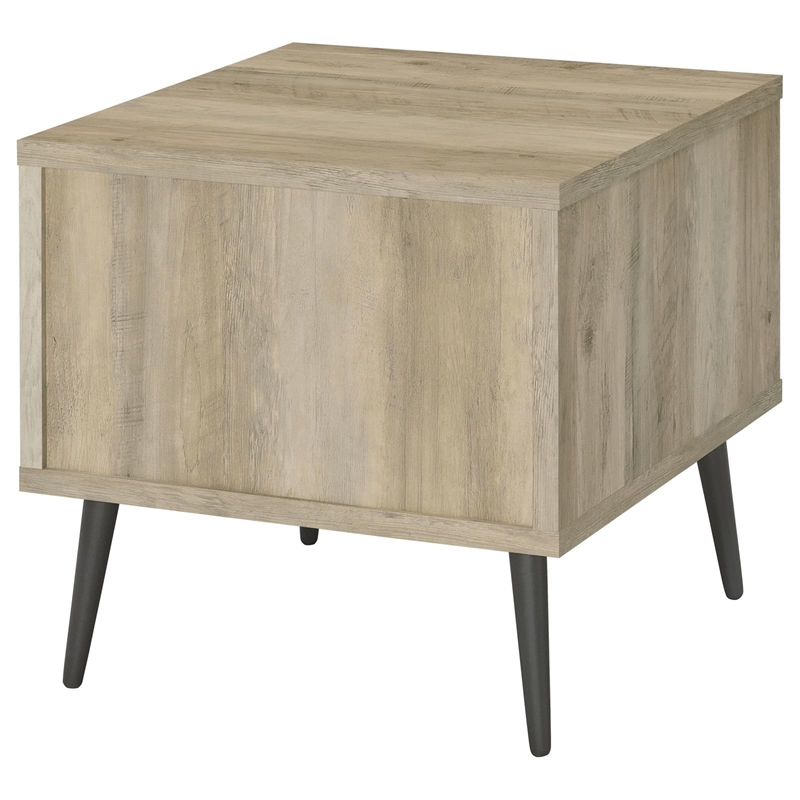 Pemberly Row Square Engineered Wood End Table With Shelf Pine and Gray