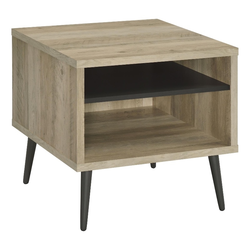 Pemberly Row Square Engineered Wood End Table With Shelf Pine and Gray