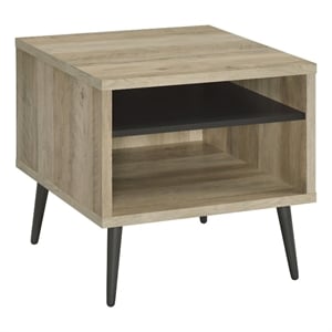 Pemberly Row Square Engineered Wood End Table With Shelf Pine and Gray