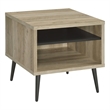Pemberly Row Square Engineered Wood End Table With Shelf Pine and Gray