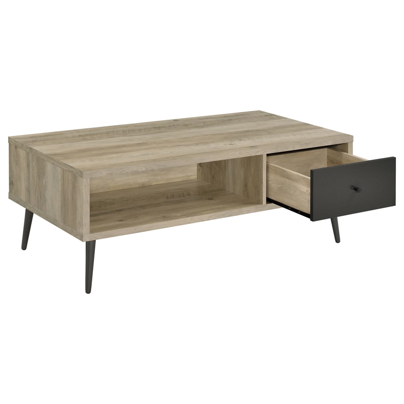 Pemberly Row 1-drawer Rectangular Engineered Wood Coffee Table Pine and Gray
