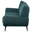 Pemberly Row Mid-Century Fabric Upholstered Wing Back Loveseat in Teal