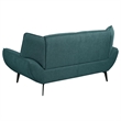 Pemberly Row Mid-Century Fabric Upholstered Wing Back Loveseat in Teal