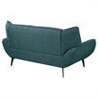 Pemberly Row Mid-Century Fabric Upholstered Wing Back Loveseat in Teal