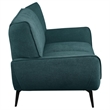 Pemberly Row Mid-Century Fabric Upholstered Wing Back Loveseat in Teal