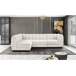 Pemberly Row 4-Piece Contemporary Fabric L-Shaped Modular Sectional in Cream