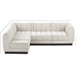 Pemberly Row 4-Piece Contemporary Fabric L-Shaped Modular Sectional in Cream