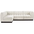 Pemberly Row 4-Piece Contemporary Fabric L-Shaped Modular Sectional in Cream