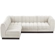 Pemberly Row 4-Piece Contemporary Fabric L-Shaped Modular Sectional in Cream
