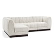 Pemberly Row 4-Piece Contemporary Fabric L-Shaped Modular Sectional in Cream