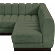 Pemberly Row 4-Piece Contemporary Fabric L-Shaped Modular Sectional in Green