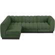 Pemberly Row 4-Piece Contemporary Fabric L-Shaped Modular Sectional in Green