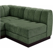 Pemberly Row 4-Piece Contemporary Fabric L-Shaped Modular Sectional in Green