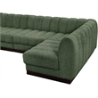 Pemberly Row 4-Piece Contemporary Fabric L-Shaped Modular Sectional in Green