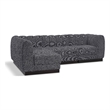 Pemberly Row 4-Piece Contemporary Fabric L-Shaped Modular Sectional in Dark Gray