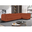 Pemberly Row 5-Piece Contemporary Fabric L-Shaped Modular Sectional in Orange