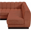 Pemberly Row 5-Piece Contemporary Fabric L-Shaped Modular Sectional in Orange