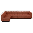 Pemberly Row 5-Piece Contemporary Fabric L-Shaped Modular Sectional in Orange