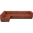 Pemberly Row 5-Piece Contemporary Fabric L-Shaped Modular Sectional in Orange