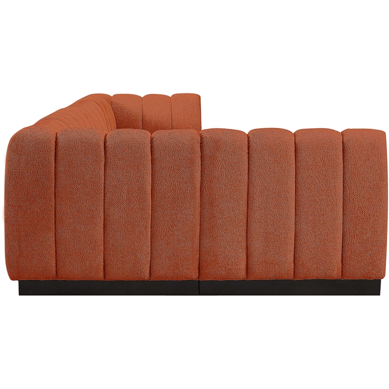 Pemberly Row 5-Piece Contemporary Fabric L-Shaped Modular Sectional in Orange