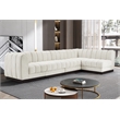 Pemberly Row 5-Piece Contemporary Fabric L-Shaped Modular Sectional in Cream