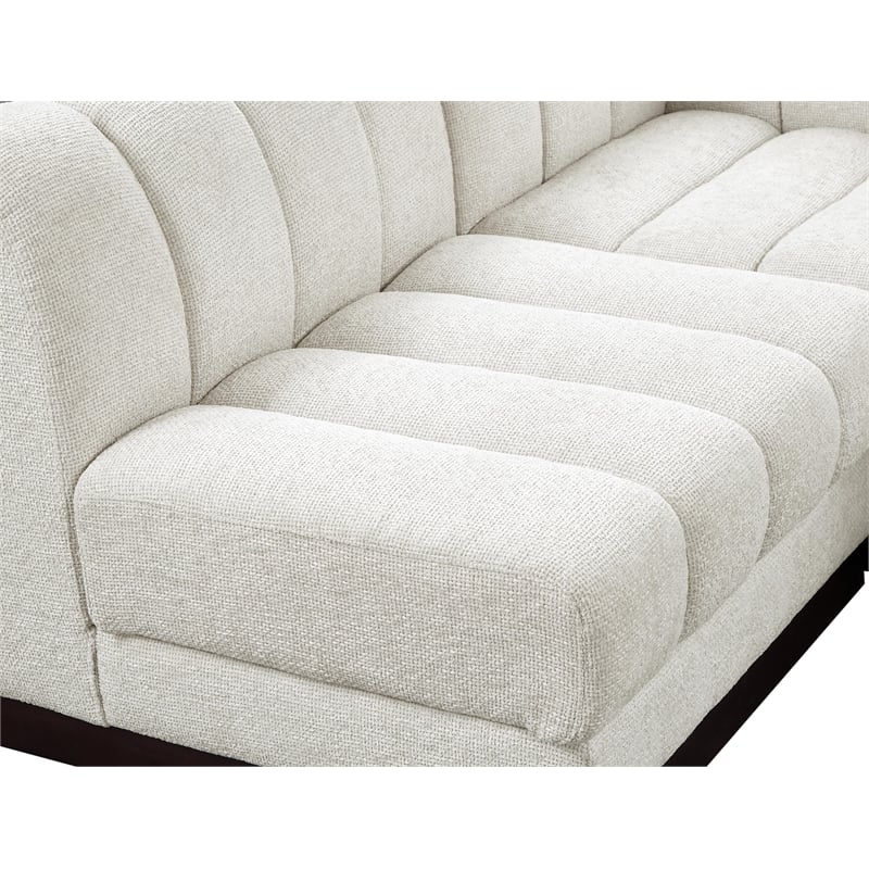 Pemberly Row 5-Piece Contemporary Fabric L-Shaped Modular Sectional in Cream