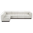 Pemberly Row 5-Piece Contemporary Fabric L-Shaped Modular Sectional in Cream