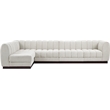 Pemberly Row 5-Piece Contemporary Fabric L-Shaped Modular Sectional in Cream