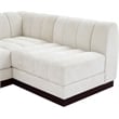 Pemberly Row 5-Piece Contemporary Fabric L-Shaped Modular Sectional in Cream