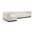 Pemberly Row 5-Piece Contemporary Fabric L-Shaped Modular Sectional in Cream