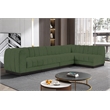 Pemberly Row 5-Piece Contemporary Fabric L-Shaped Modular Sectional in Green