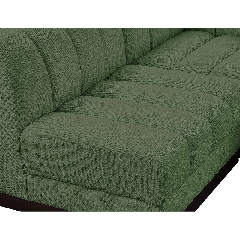 Pemberly Row 5-Piece Contemporary Fabric L-Shaped Modular Sectional in Green