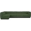 Pemberly Row 5-Piece Contemporary Fabric L-Shaped Modular Sectional in Green