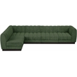 Pemberly Row 5-Piece Contemporary Fabric L-Shaped Modular Sectional in Green