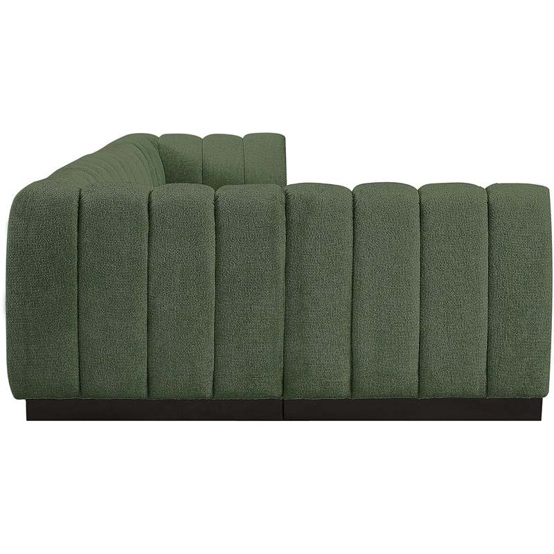 Pemberly Row 5-Piece Contemporary Fabric L-Shaped Modular Sectional in Green