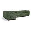 Pemberly Row 5-Piece Contemporary Fabric L-Shaped Modular Sectional in Green