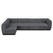 Pemberly Row 5-Piece Contemporary Fabric L-Shaped Modular Sectional in Dark Gray