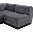 Pemberly Row 5-Piece Contemporary Fabric L-Shaped Modular Sectional in Dark Gray